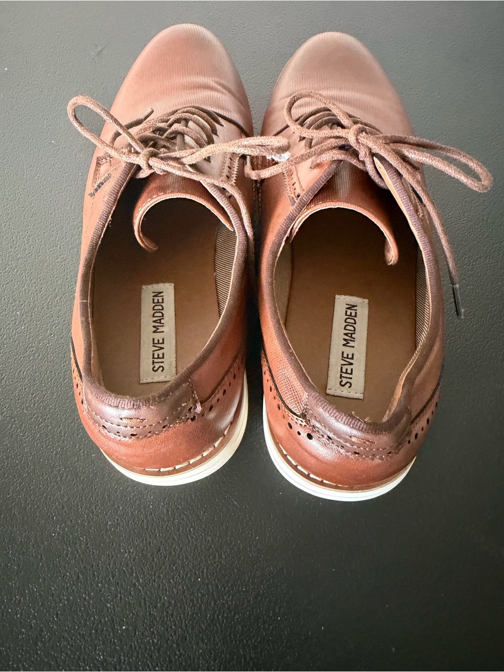 Steve Madden Men's Brown Leather Casual Oxford Shoes - Picture 4 of 7